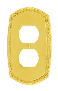Single Duplex Rope Switch Plate - Brass Collection by Emtek