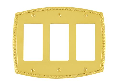 Triple Gang Rope Switch Plate - Brass Collection by Emtek