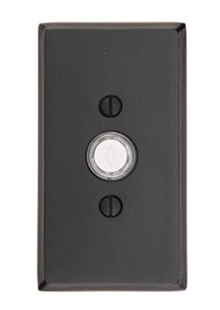 Rectangular Type 3 Door Bell Button - Sandcast Bronze Collection by Emtek