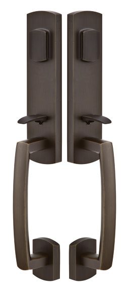 Logan Grip x Grip Tubular Entry - Sandcast Bronze Collection by Emtek