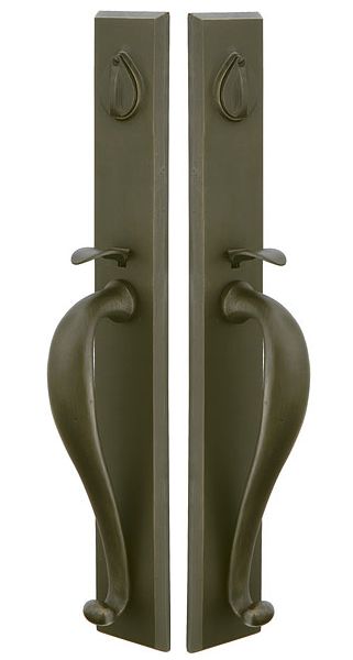 Rectangular Full Length Grip x Grip Tubular Entry - Sandcast Bronze Collection by Emtek