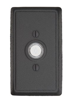 Rectangular Type 3 Door Bell Button - Wrought Steel Collection by Emtek